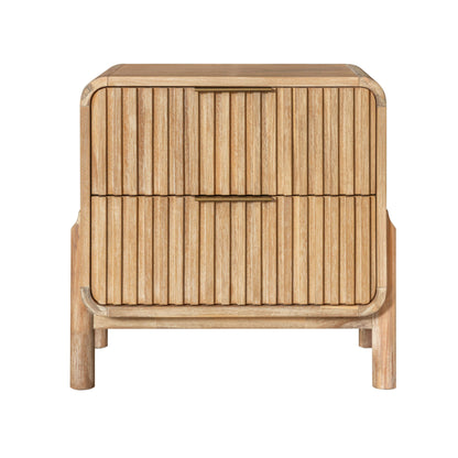 Modrest Mikala Modern Natural Oak Nightstand – A Perfect Blend of Natural Elegance and Functional Design, Ideal for Enhancing Your Bedroom's Aesthetic.