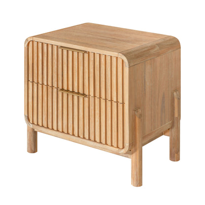 Modrest Mikala Modern Natural Oak Nightstand – A Perfect Blend of Natural Elegance and Functional Design, Ideal for Enhancing Your Bedroom's Aesthetic.