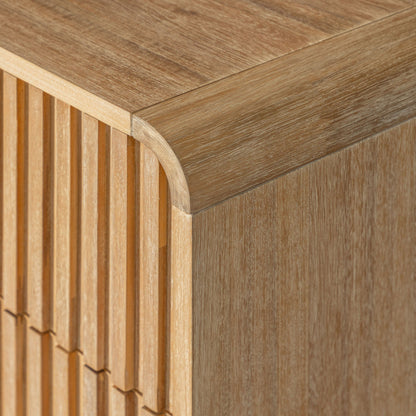 Modrest Mikala Modern Natural Oak Nightstand – A Perfect Blend of Natural Elegance and Functional Design, Ideal for Enhancing Your Bedroom's Aesthetic.