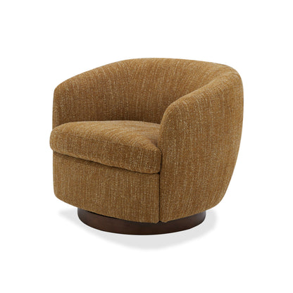 Divani Casa Wendt - Modern Mustard Fabric Swivel Accent Chair