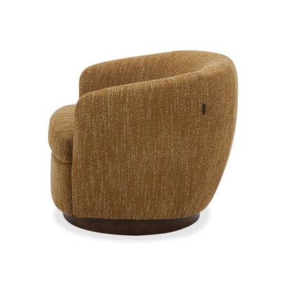 Divani Casa Wendt - Modern Mustard Fabric Swivel Accent Chair