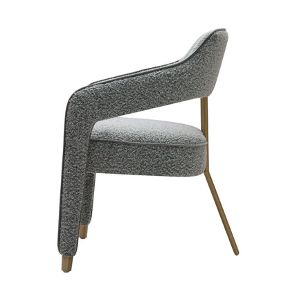 Modrest Kasem Modern Grey Fabric and Gold Dining Chair for a Sleek and Elegant Dining Experience