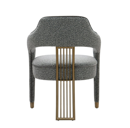 Modrest Kasem Modern Grey Fabric and Gold Dining Chair for a Sleek and Elegant Dining Experience