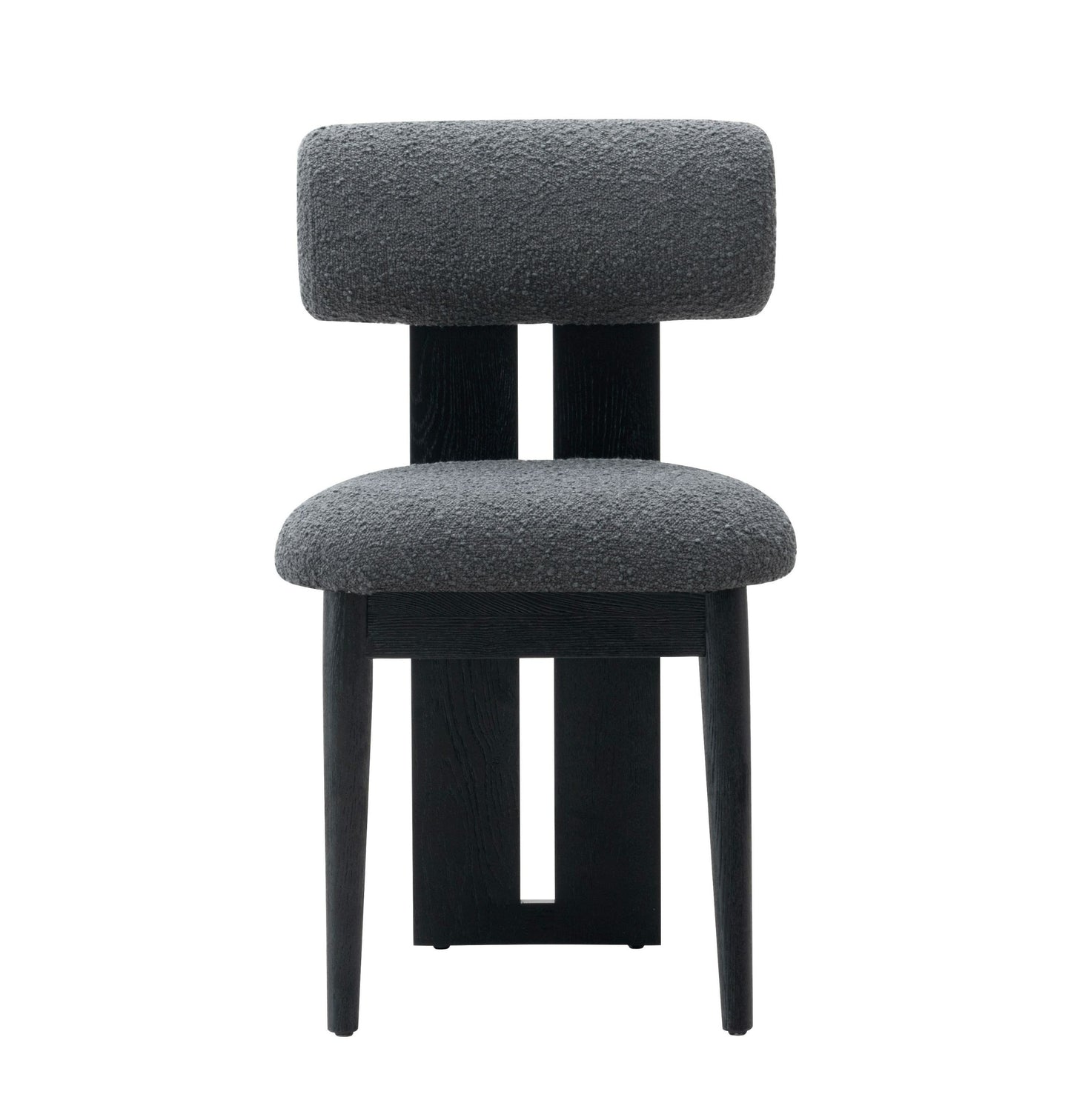 Modrest Skerrit - Modern Grey Fabric + Black Oak Dining Chair (Set of 2)
