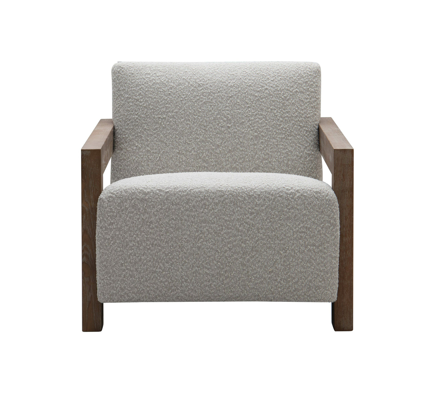 Modrest Rosen - Modern Beige Fabric + Grey Oak Accent Chair