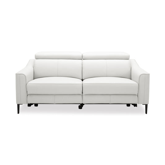 Divani Casa Eden - Modern White Leather Loveseat With 2 Recliners