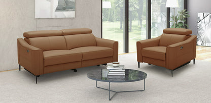 Divani Casa Eden - Modern Camel Leather Recliner Chair – A Luxurious and Comfortable Seating Experience