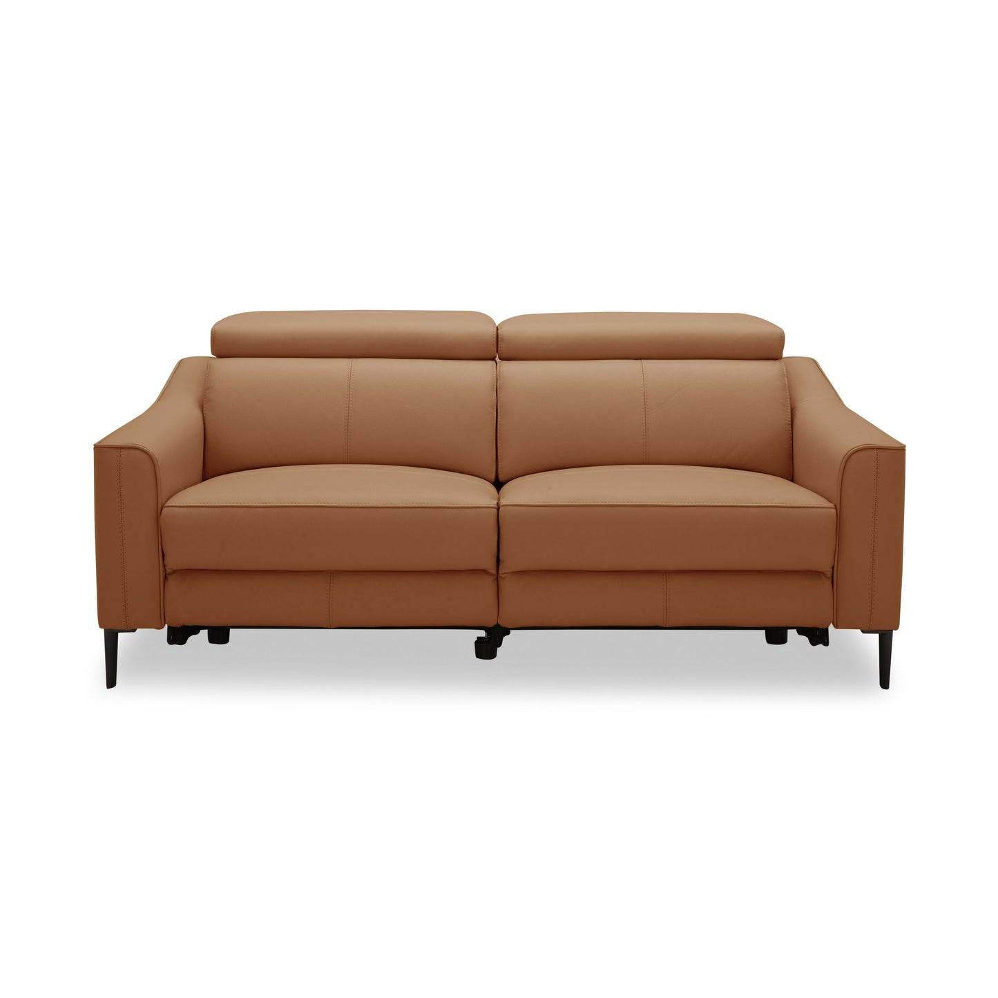 Divani Casa Eden - Modern Camel Leather Sofa With 2 Recliners