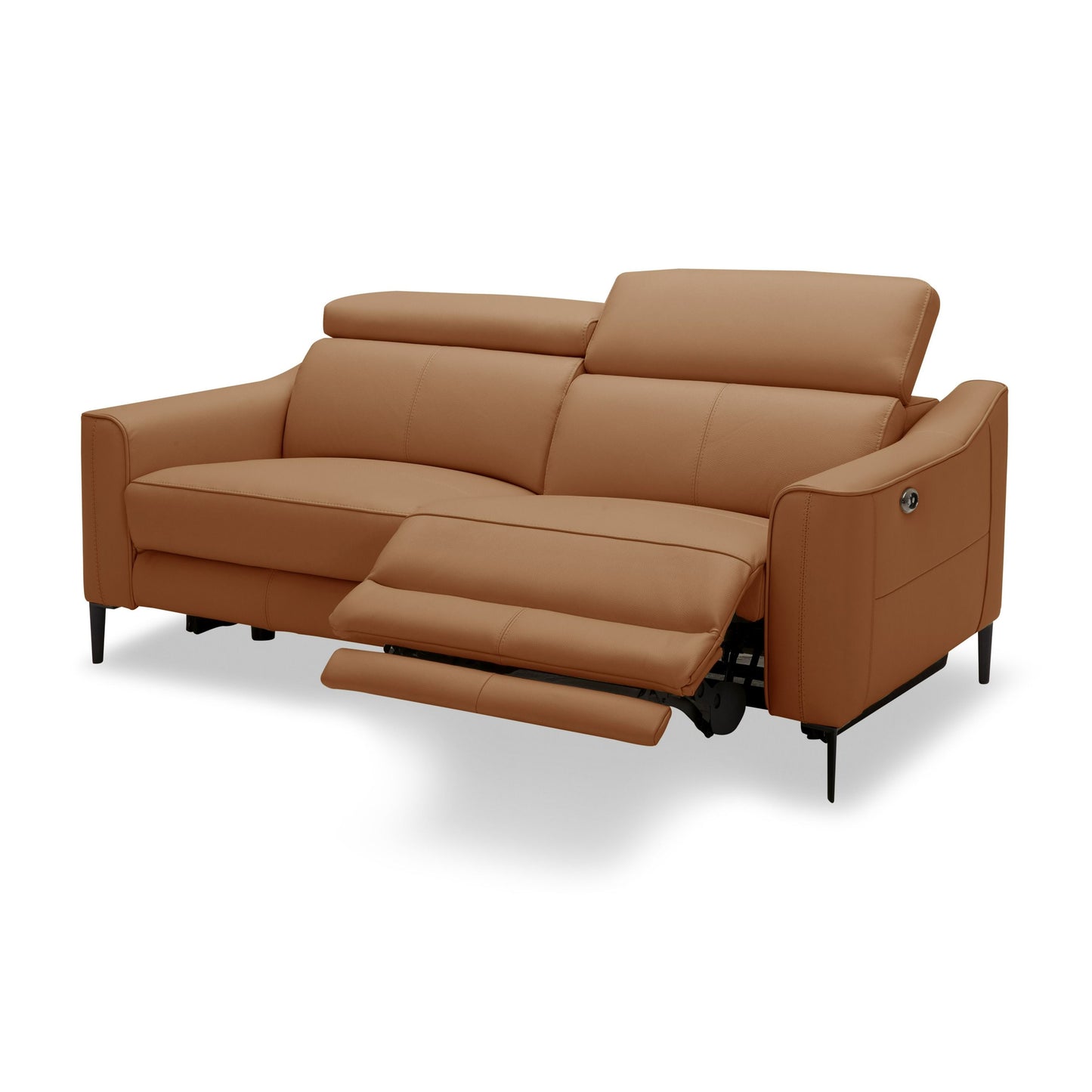 Divani Casa Eden - Modern Camel Leather Sofa With 2 Recliners