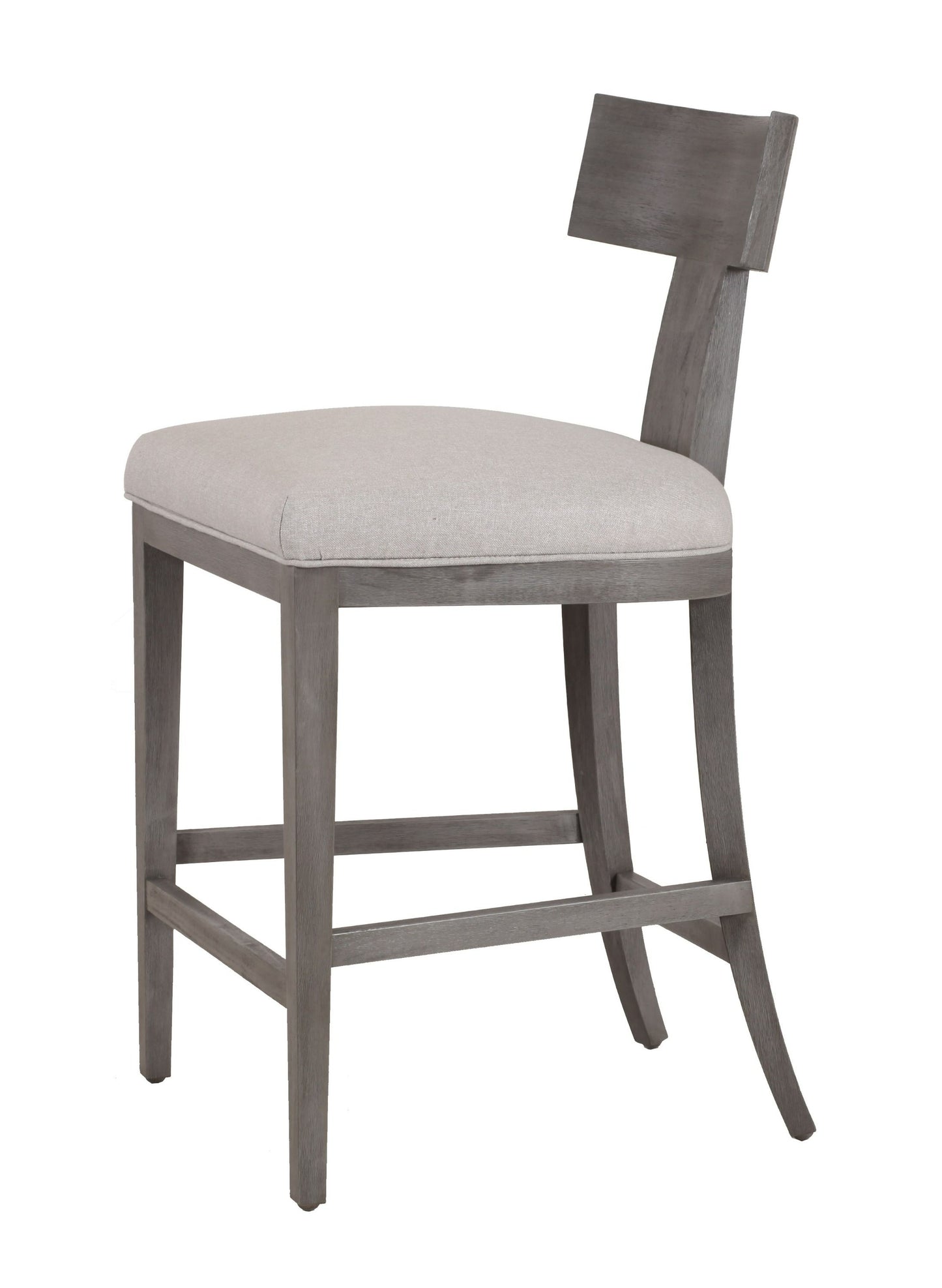 Modrest Fabien - Mid-Century Modern Beige Linen + Grey Wash Counter Chair