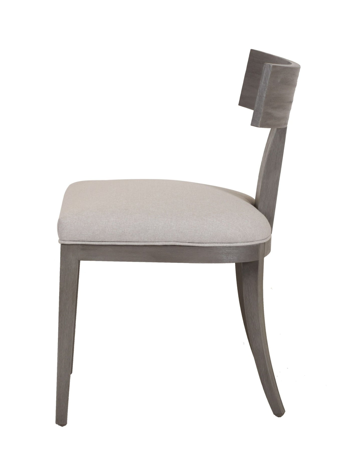 Modrest Fabien - Mid-Century Modern Beige Linen + Grey Wash Dining Chair (Set of 2)
