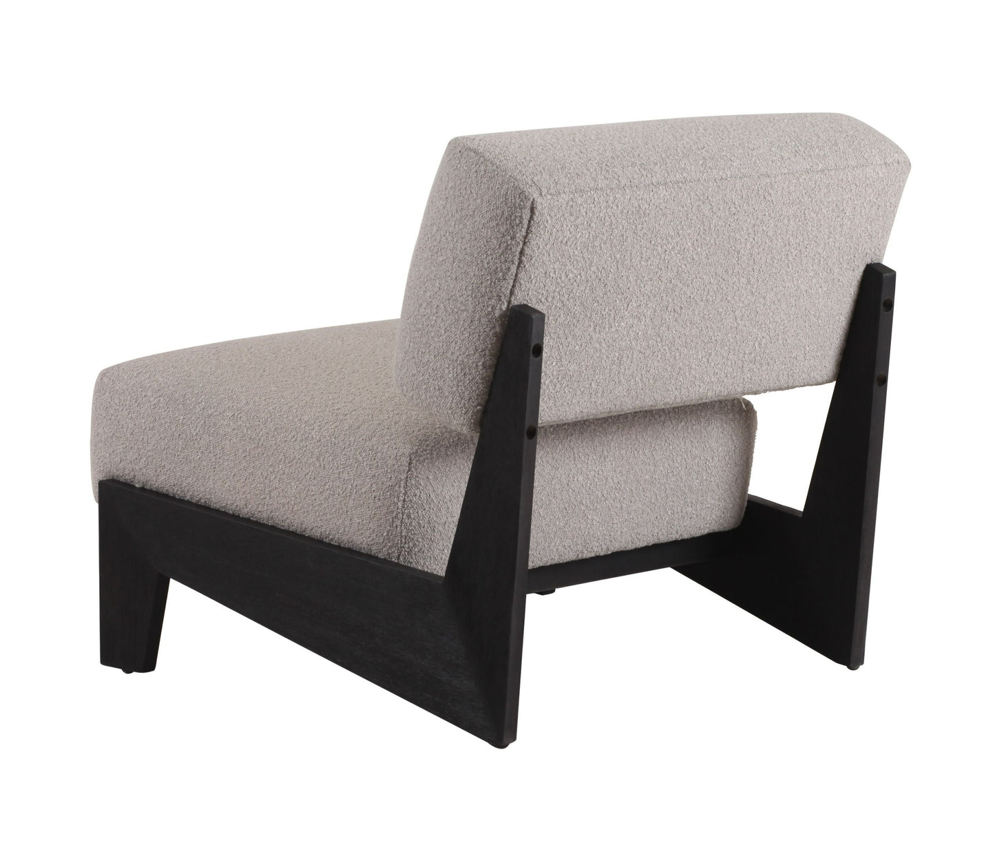 Modrest Tucker - Mid-Century Modern Light Grey Fabric + Black Walnut Accent Chair