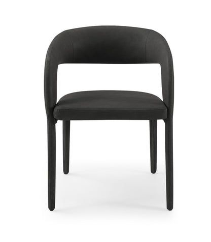 Modrest Faerron - Modern Black Leatherette Dining Chair for Sleek Comfort and Contemporary Style