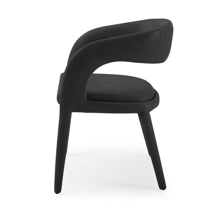 Modrest Faerron - Modern Black Leatherette Dining Chair for Sleek Comfort and Contemporary Style