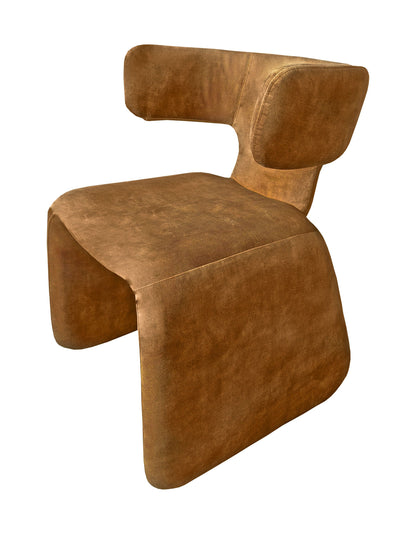 Modrest Bergman Modern Brown Velvet Dining Chair - Elegant & Comfortable Dining Seating