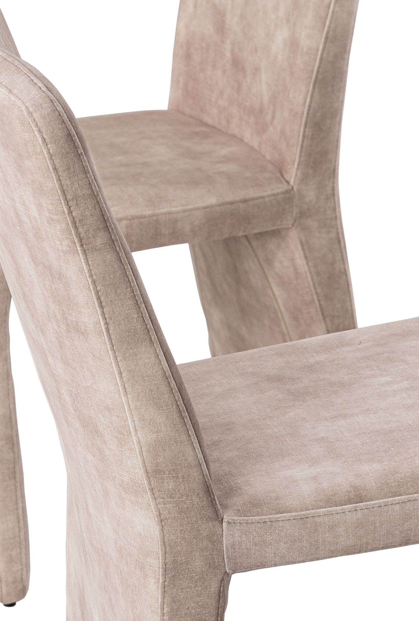 Modrest Ditka - Modern Beige Velvet Dining Chair (Set of 2) – Elegant and Luxurious Dining Seating