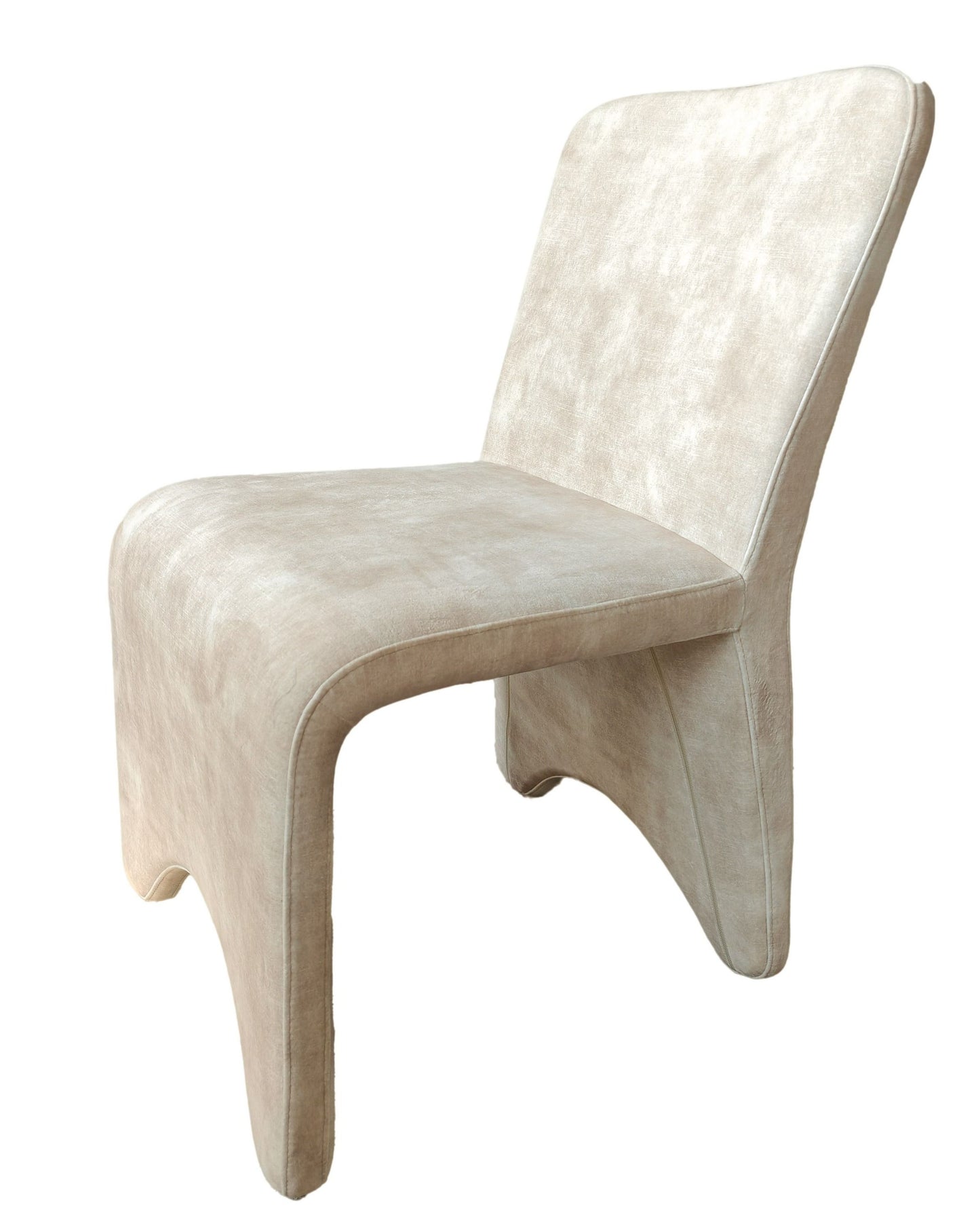 Modrest Ditka - Modern Beige Velvet Dining Chair (Set of 2)