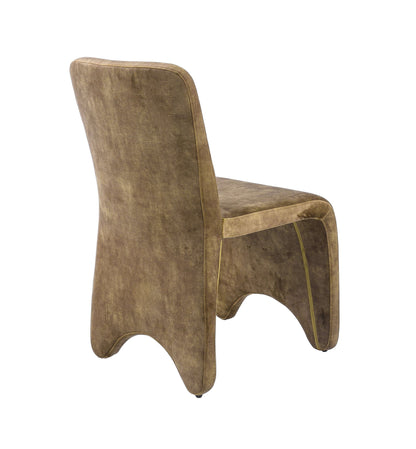 Modrest Ditka - Modern Camel Velvet Dining Chair (Set of 2) – Stylish and Comfortable Dining Seating