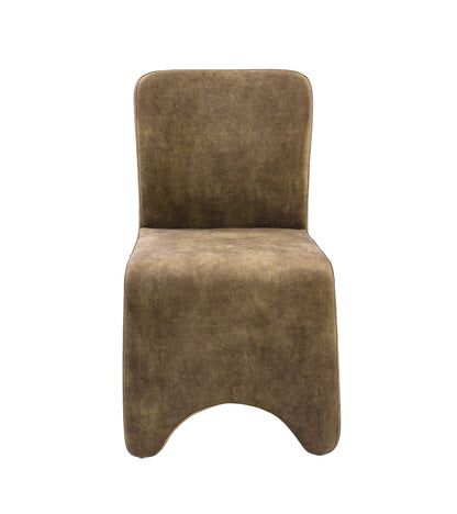 Modrest Ditka - Modern Camel Velvet Dining Chair (Set of 2) – Stylish and Comfortable Dining Seating