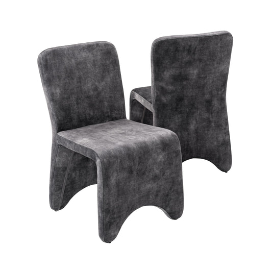 Modrest Ditka - Modern Grey Velvet Dining Chair (Set of 2) – Elegant and Comfortable Seating for Any Dining Room