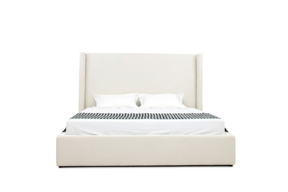 Modrest Byrne Modern Off-White Fabric Bed - Elegant and Comfortable Bedroom Centerpiece