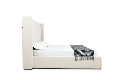 Modrest Byrne Modern Off-White Fabric Bed - Elegant and Comfortable Bedroom Centerpiece