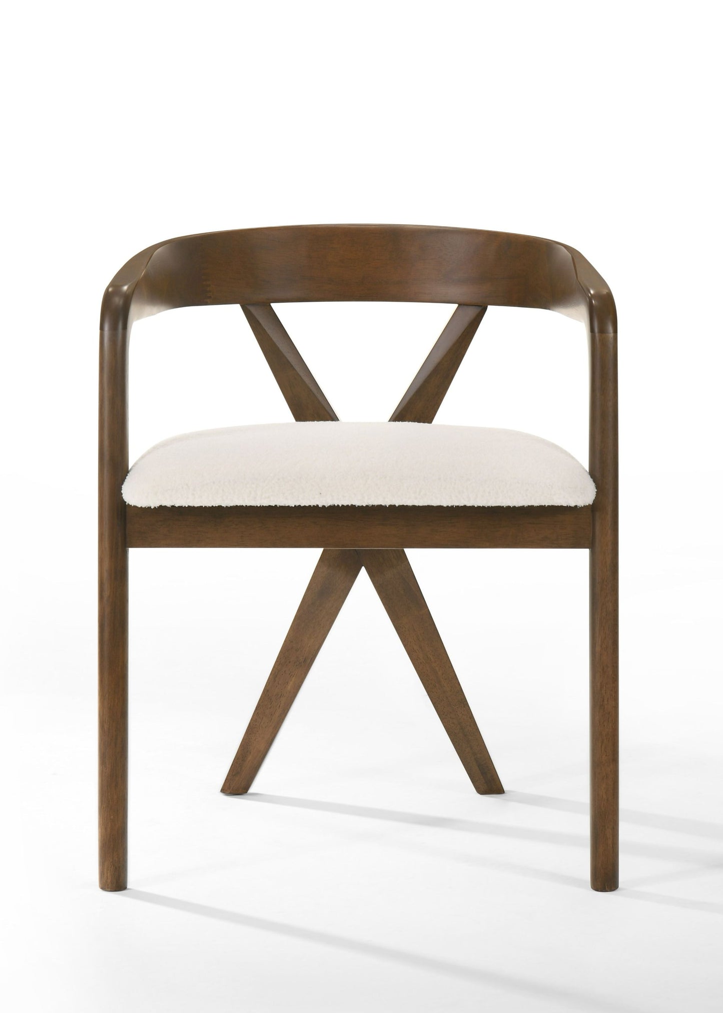 Modrest Weiss - Mid-Century Modern Walnut Round Dining Table + 6 Chair Set