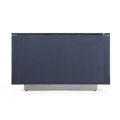 Modrest Concord Modern Grey Velvet, Black Marble, Black Ash, and Aluminum Bedroom Set for a Luxurious and Contemporary Bedroom Style