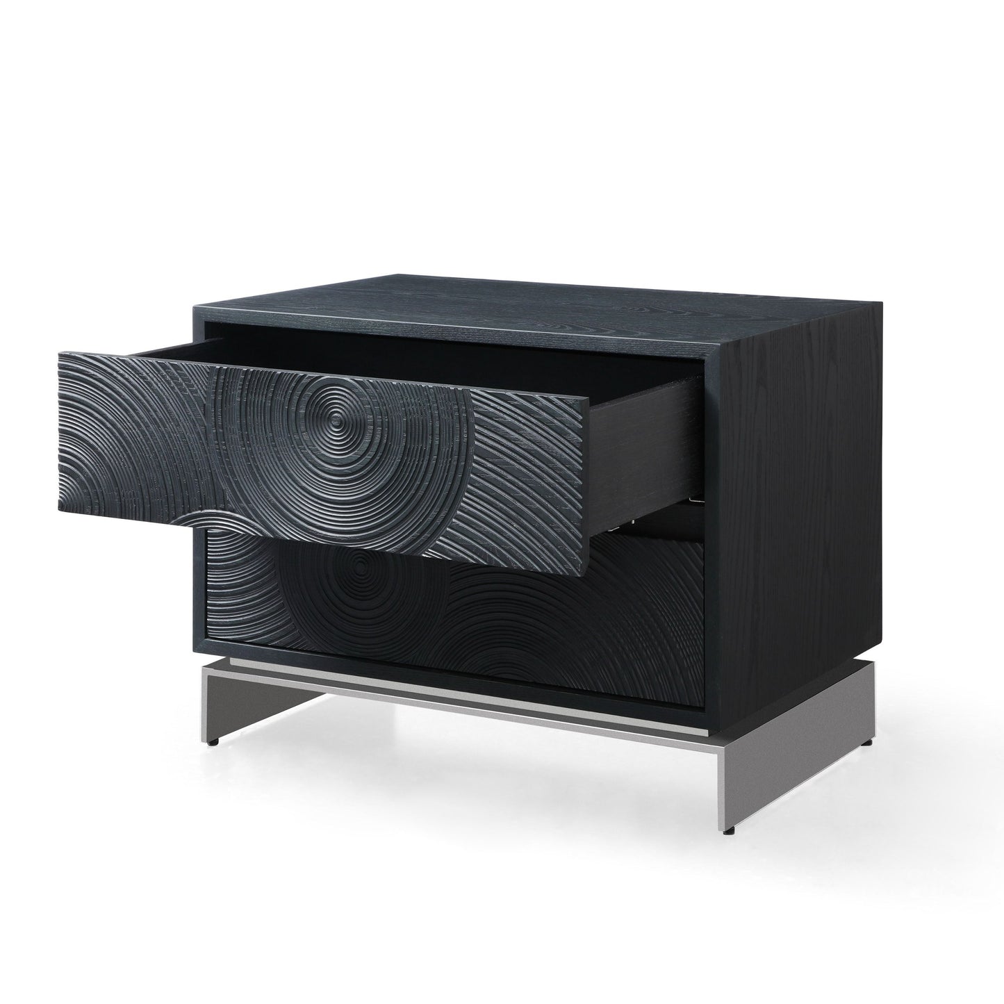 Modrest Cirque - Modern Black Ash Nightstand