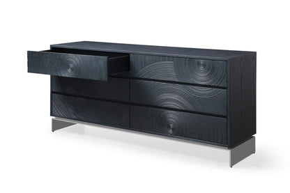 Modrest Cirque Modern Black Ash Dresser for Sleek and Stylish Bedroom Storage