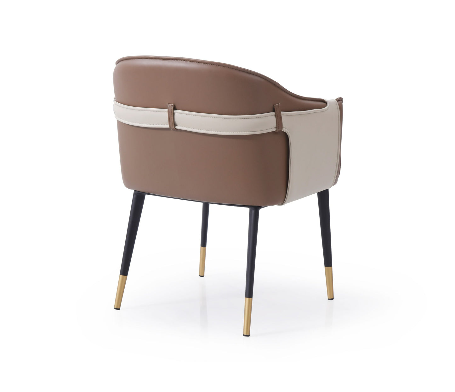 Modrest Calder - Modern Brown & Beige Vegan Leather Dining Chair