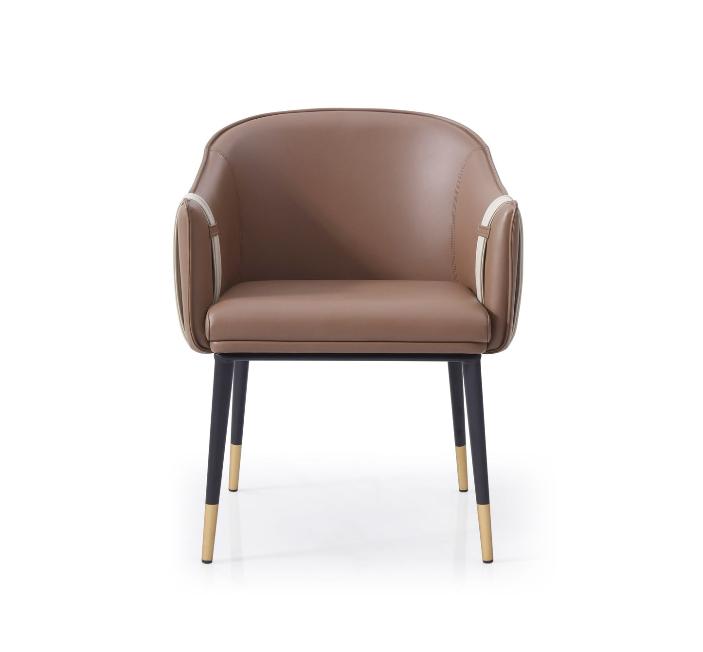 Modrest Calder - Modern Brown & Beige Vegan Leather Dining Chair