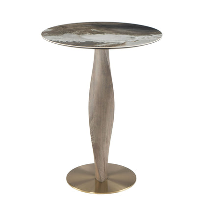 Modrest Calvary Mid-Century Modern Ceramic + Grey Ash Bar Table - Stylish and Functional Addition to Your Contemporary Bar or Dining Area