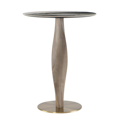 Modrest Calvary Mid-Century Modern Ceramic + Grey Ash Bar Table - Stylish and Functional Addition to Your Contemporary Bar or Dining Area