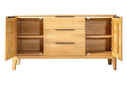 Modrest Seattle Modern Natural Oak Buffet for Sleek and Functional Dining Room Storage