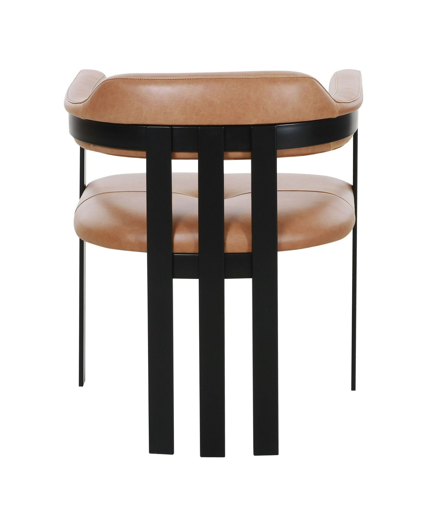 Modrest Hazen - Modern Camel Leather + Black Iron Dining Chair
