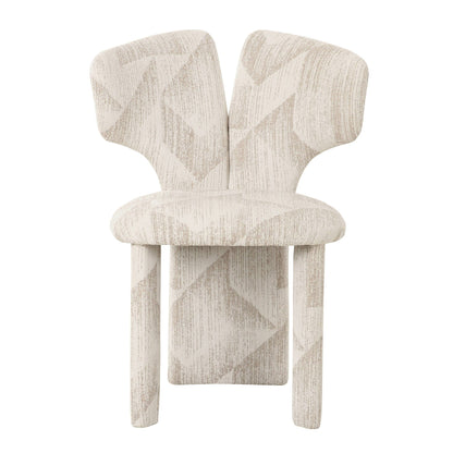 Modrest Masuda Modern Beige Pattern Fabric Dining Chair (Set of 2) - Elegant and Comfortable Chairs for Contemporary Dining Rooms