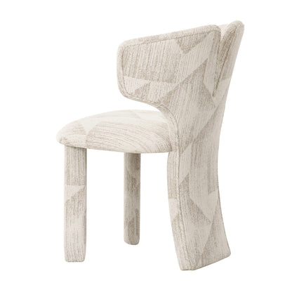 Modrest Masuda Modern Beige Pattern Fabric Dining Chair (Set of 2) - Elegant and Comfortable Chairs for Contemporary Dining Rooms