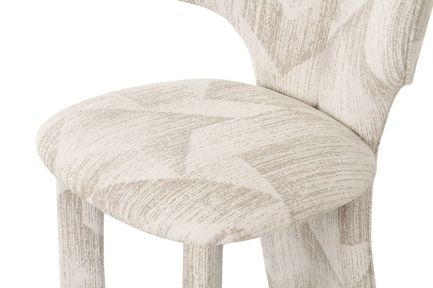Modrest Masuda Modern Beige Pattern Fabric Dining Chair (Set of 2) - Elegant and Comfortable Chairs for Contemporary Dining Rooms