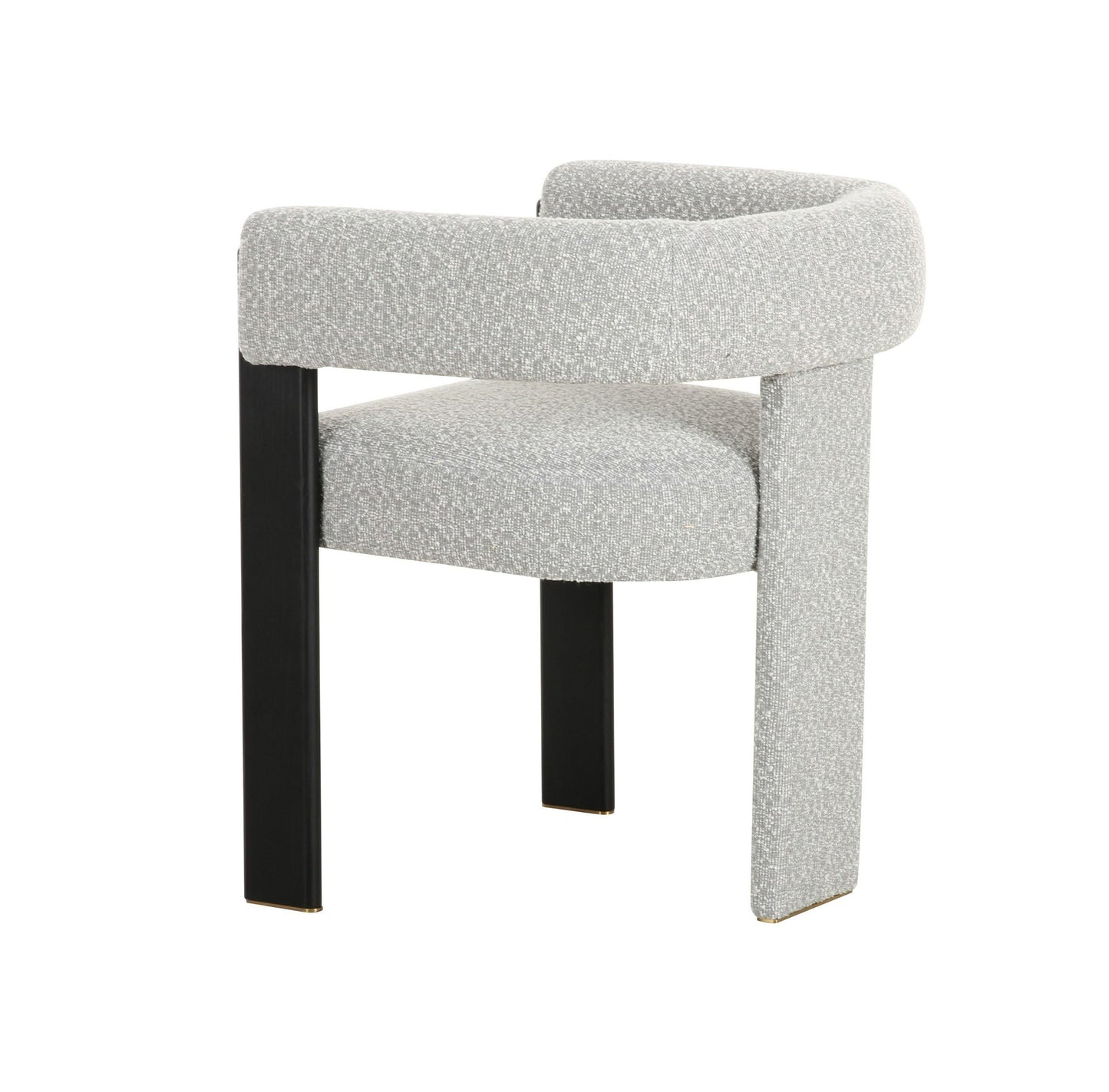 Modrest Kenmare - Modern Light Grey Fabric + Black Dining Chair