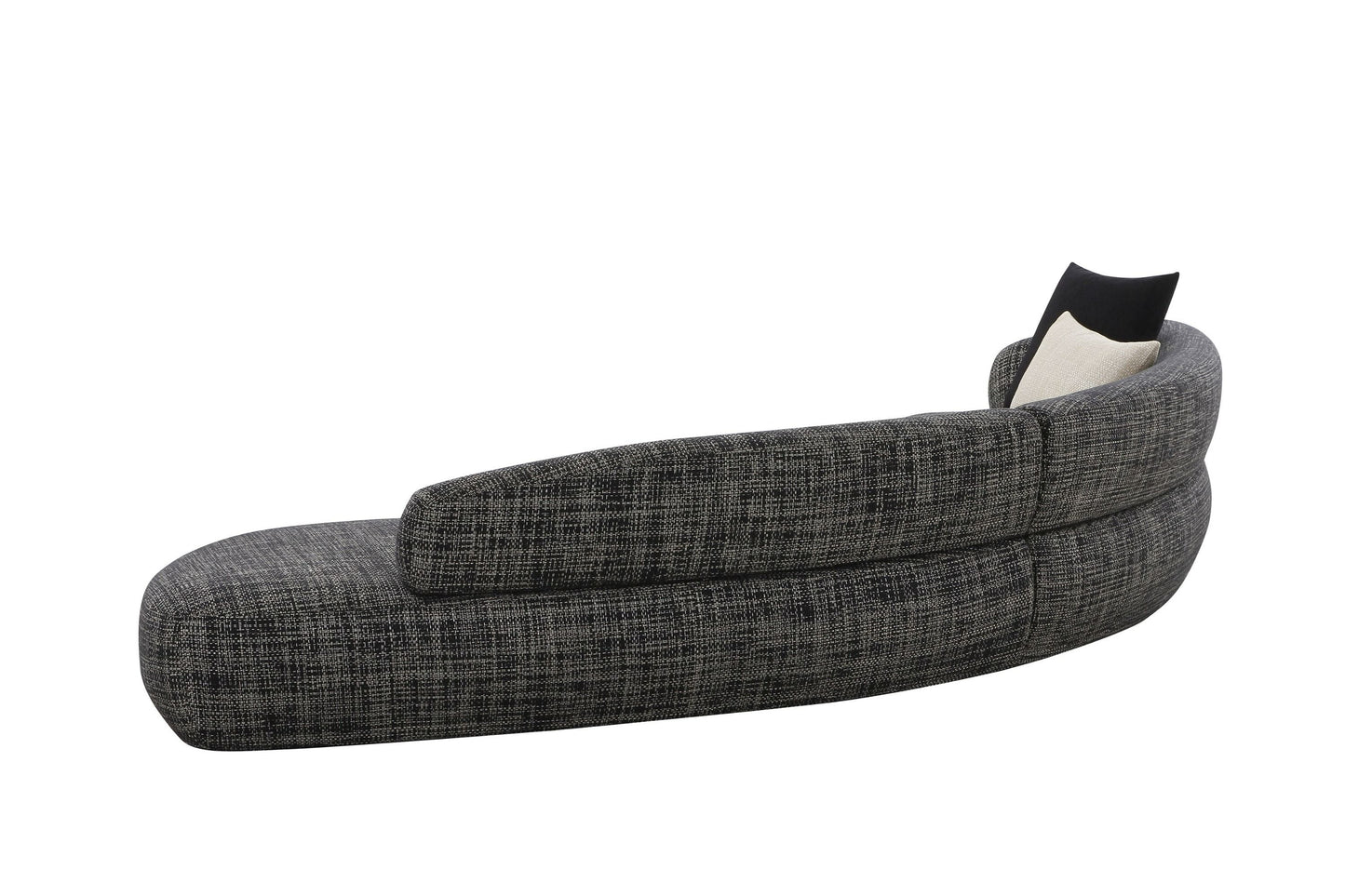 Divani Casa Lakota - Modern Dark Grey Fabric Curved Sectional Sofa