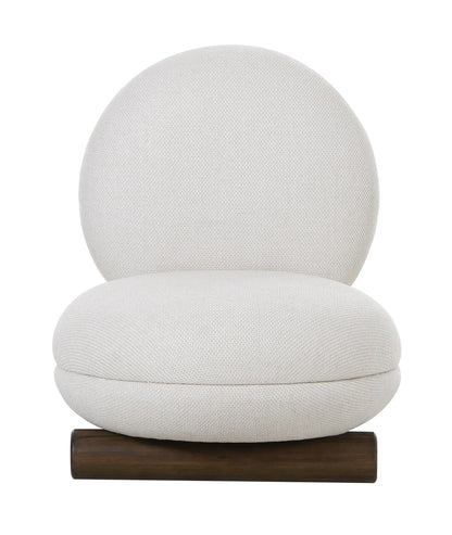 Modrest Minto Contemporary Off-White Fabric Accent Chair – Elegant and Comfortable Seating for Modern Living Spaces