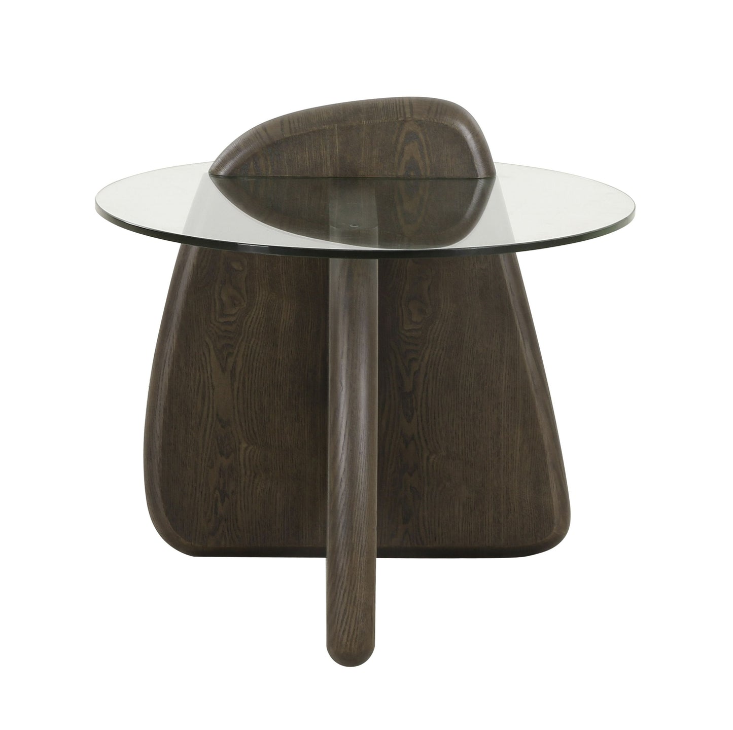 Modrest Buxton - Mid-Century Modern Glass + Dark Walnut End Table