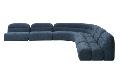 Divani Casa Forman Modern Blue Fabric Modular Sectional Sofa - Stylish and Versatile Living Room Seating Solution