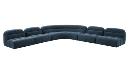 Divani Casa Forman Modern Blue Fabric Modular Sectional Sofa - Stylish and Versatile Living Room Seating Solution