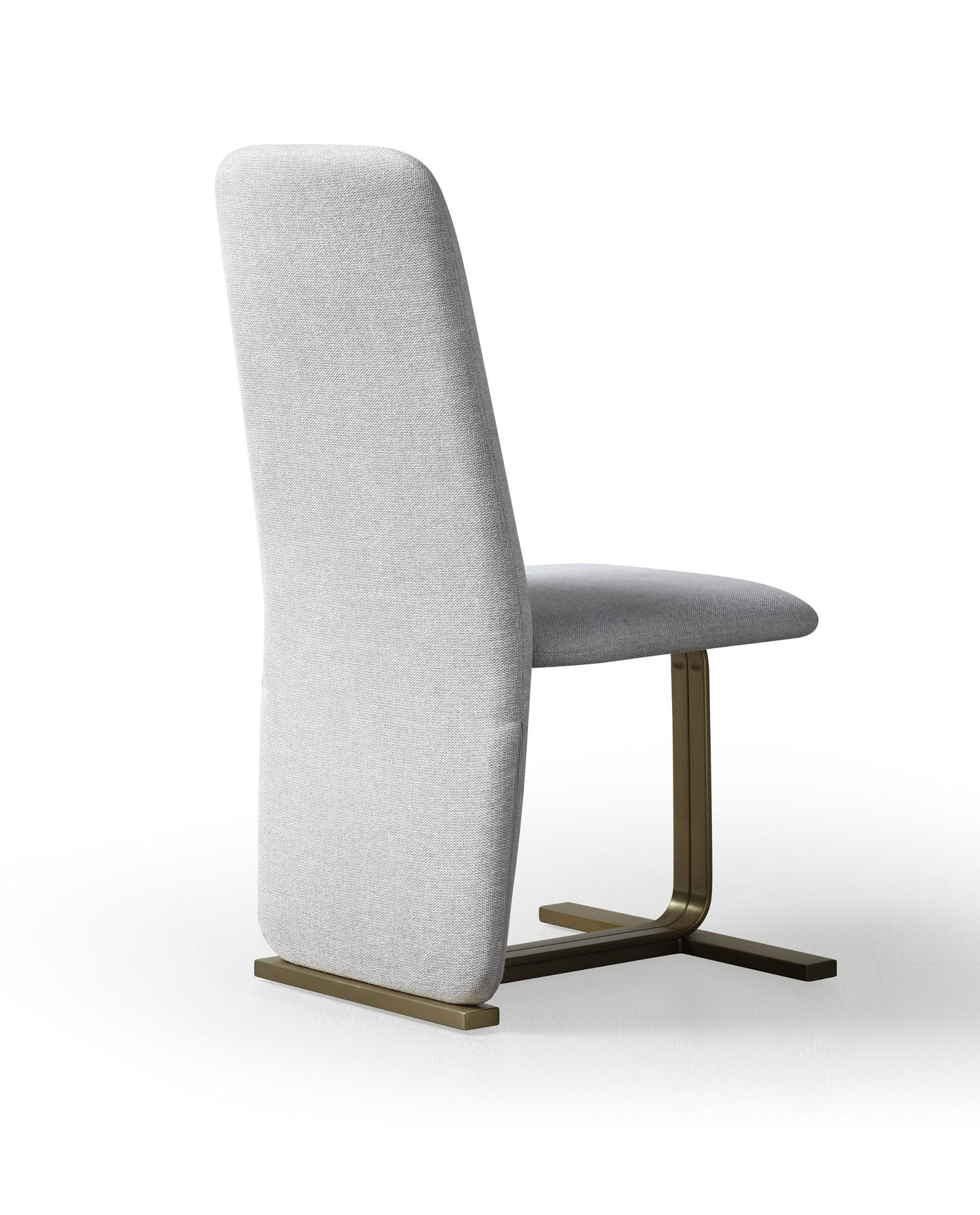 Modrest Tasha - Modern Beige Linen + Brushed Brass Dining Chair (Set of 2)