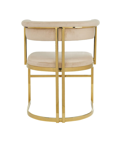 Modrest Munith - Modern Beige Velvet + Gold Dining Chair - Elegant and Luxurious Dining Seating