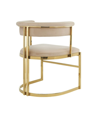 Modrest Munith - Modern Beige Velvet + Gold Dining Chair - Elegant and Luxurious Dining Seating