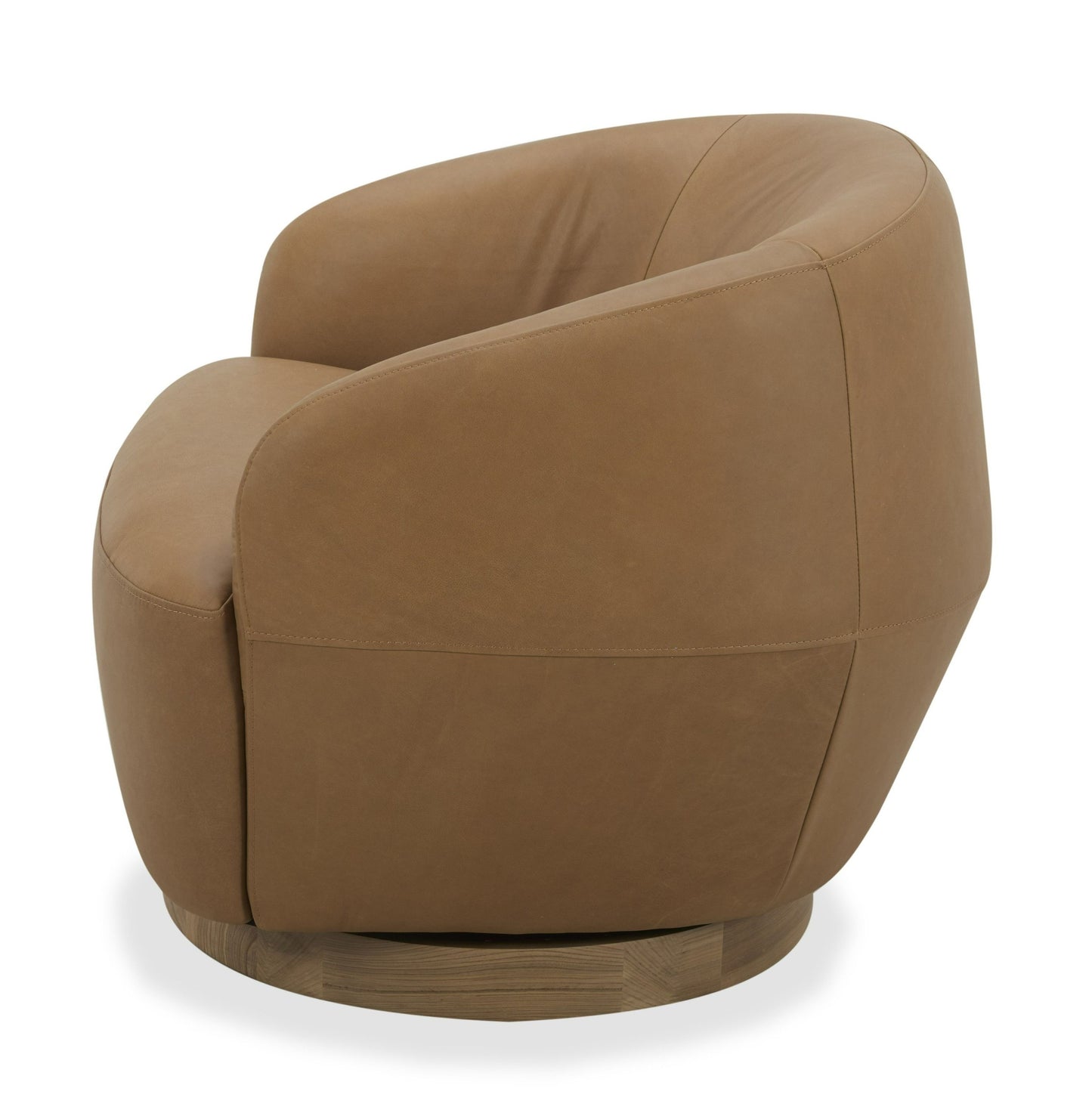 Divani Casa Agatha - Modern Tan Leather Swivel Accent Chair