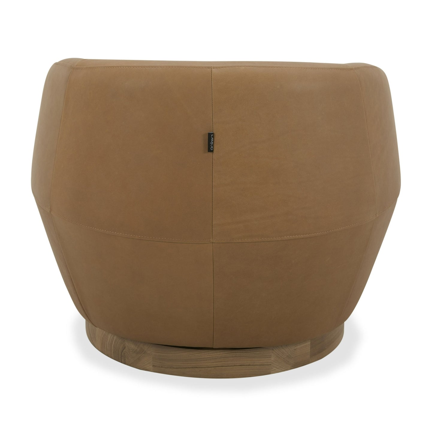 Divani Casa Agatha Modern Tan Leather Swivel Accent Chair - Stylish Tan Leather Upholstery with a Sleek Swivel Design for Contemporary Living Spaces.